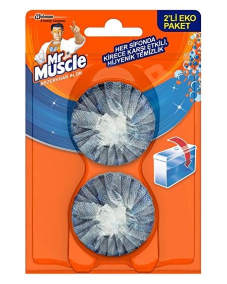 Rezervuar Blok Tuvalet Temizleyici Mavi Su 2'li Paket 2x48 gr