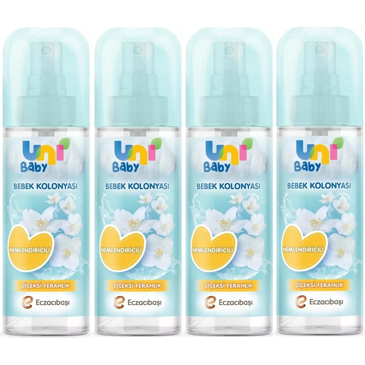 Uni Baby Bebek Kolonyası 150ML Nemlendiricili/çiçeksi Ferahlık (4 Lü Set)