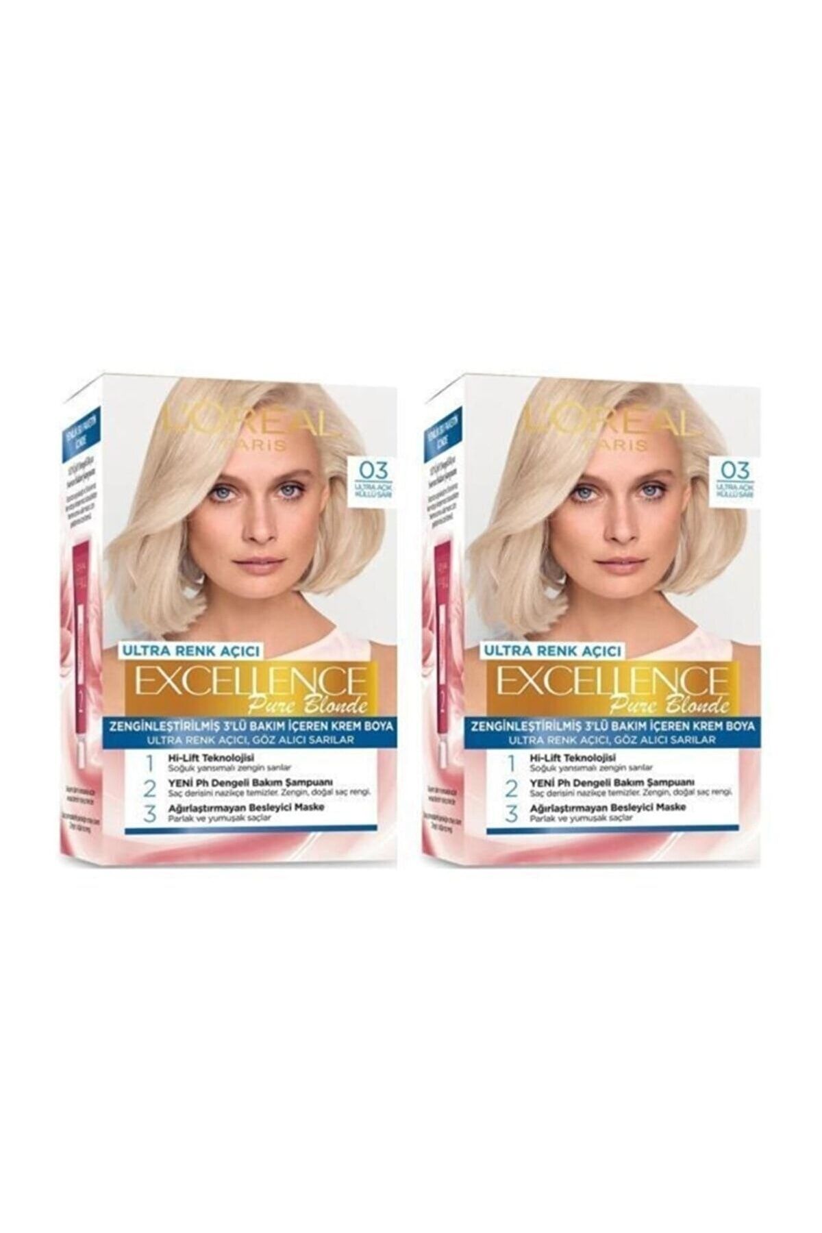 Excellence Saç Boyası 03 Ultra Açık Küllü Sarı 2'li Set