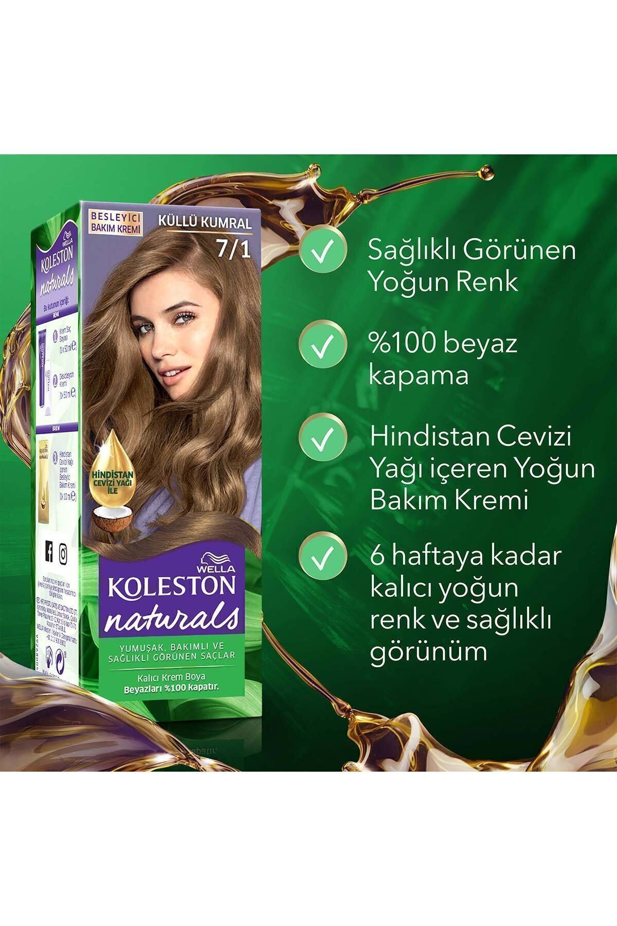 Koleston Naturals Saç Boyası 7/1 Küllü Kumral X2'li Set - Görsel 7