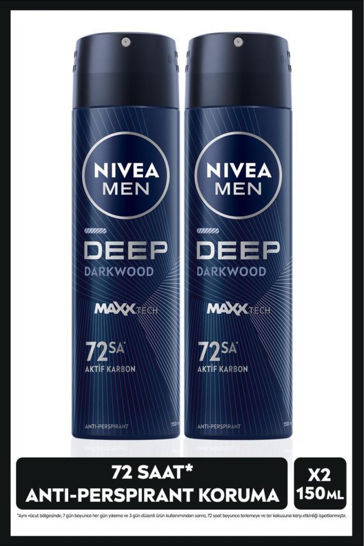 Men Erkek Sprey Deodorant Deep Dimension Aktif Karbon 150ml, 72 Saat Anti-perspirant, X2 Adet