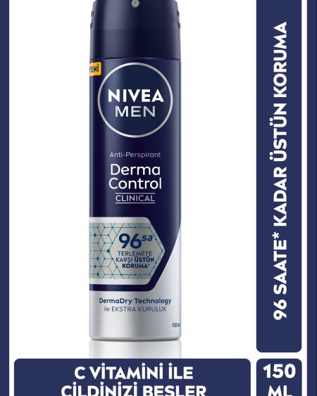 MEN Erkek Sprey Deodorant Derma Control Clinical 150ml, 96 Saat Anti-perspirant Ter Koruması