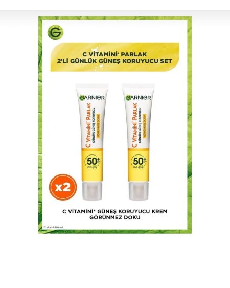 C vitamini parlak güneş koruyucu krem görünmez doku 2 li