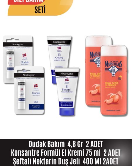 Dudak Bakımı Nemlendirici Krem Güneş Koruma Faktörü X2 El Kremi 75 Ml X2 + Duş Jeli 400 Ml X2
