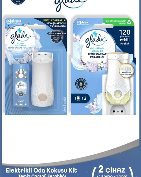 Elektrikli Oda & Banyo Hava Tazeleyici Koku Seti – Temiz Çarşaf Ferahlığı