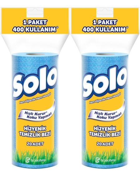 Hijyenik Temizlik Bezi (İç adet 20 Li) (Kokusuz ve Hızla Kuruyan) (2 Li Set)