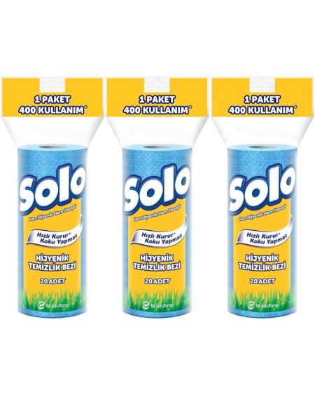 Hijyenik Temizlik Bezi (İç adet 20 Li) (Kokusuz ve Hızla Kuruyan) (3 Lü Set)