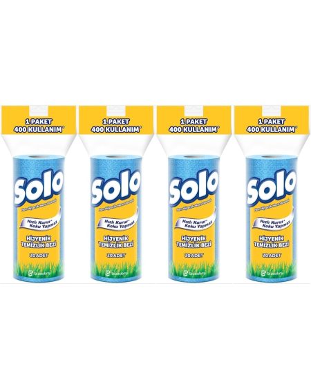 Hijyenik Temizlik Bezi (İç adet 20 Li) (Kokusuz ve Hızla Kuruyan) (4 Lü Set)