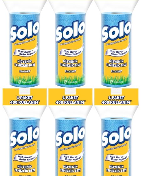 Hijyenik Temizlik Bezi (İç adet 20 Li) (Kokusuz ve Hızla Kuruyan) (6 Lı Set)