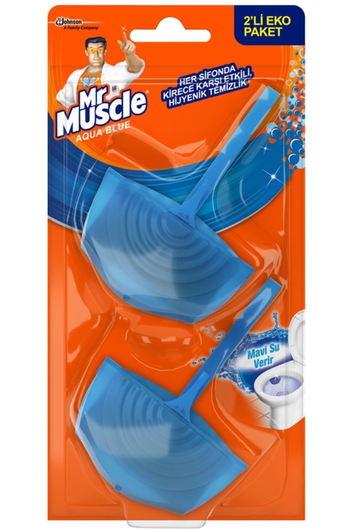 Klozet Blok Aqua Mavi Su 2'li