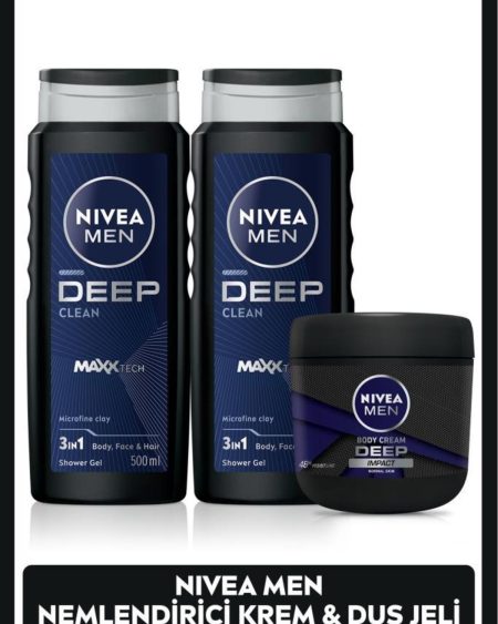 Men Erkek Nemlendirici El Ve Vücut Kremi Deep Impact 400ml Ve Duş Jeli Deep Dimension 500ml X2