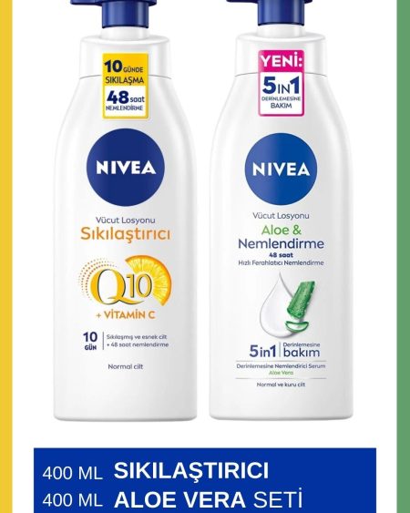 Q10 Sıkılaştırıcı Vücut Losyonu 400ml & Aloe Vera Vücut Losyonu 400ml