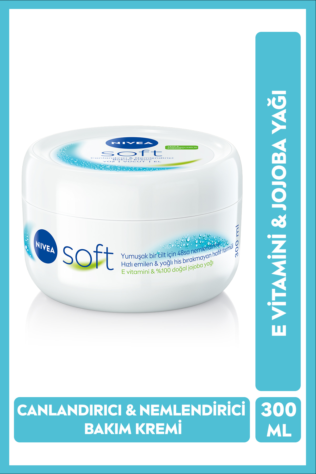 Soft Nemlendirici El ve Vücut Bakım Kremi 300ml, 48 Saat Nemlendirici, Jojoba Yağı, E Vitamini