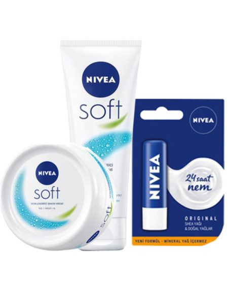 Soft Nemlendirici El Yüz Vücut Kremi 75ml+100ml + Dudak Nemlendirici Krem Orijinal 4.8gr
