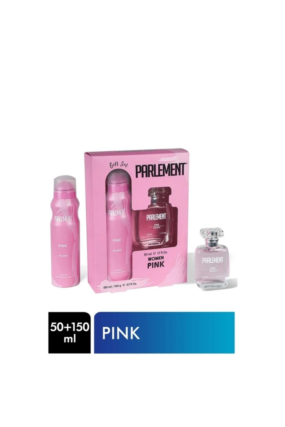 Toptanbulurum 50 ml Pink Kadın Parfüm 150 ml Deodorant Seti