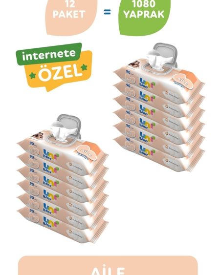 Aile Islak Mendil 12x90=1080 Adet