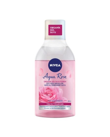 Aqua Rose Organik Gül Suyu Içeren Çift Fazlı Temizleme Suyu 400 Ml
