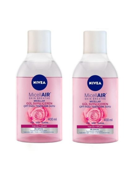 Gül Suyu Çift Fazlı Makyaj Yüz Temizleme Suyu 2 Ad X 400 Ml