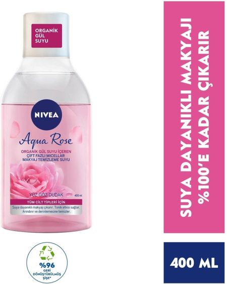 Lucosmet Aqua Rose Micellar Gül Suyu Içeren Çift Fazlı Makyaj Temizleme Suyu400 ml