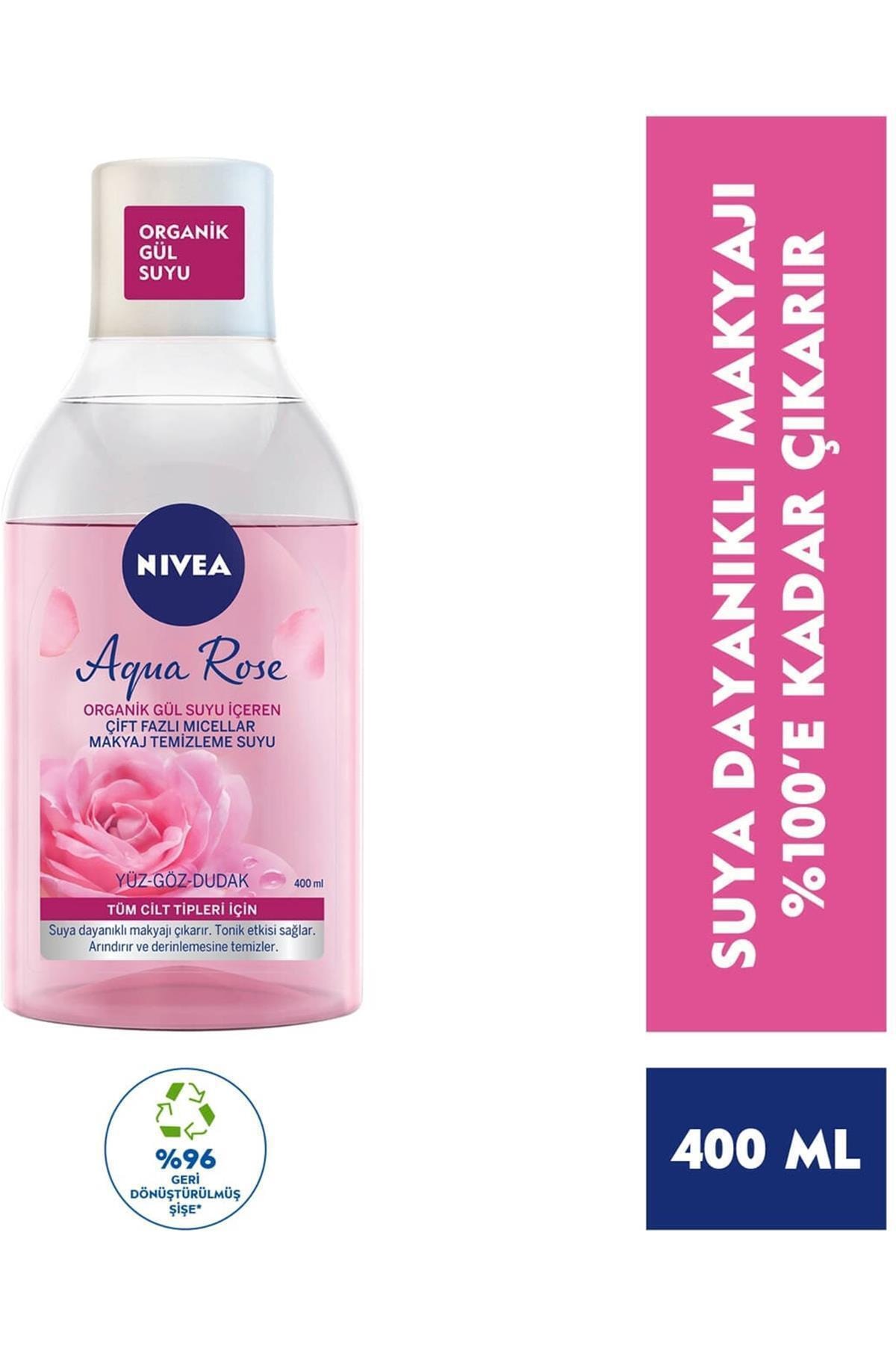 Makyaj Temizleme Suyu Micellar Gül Suyu Çift Fazlı 400 ml - Görsel 2