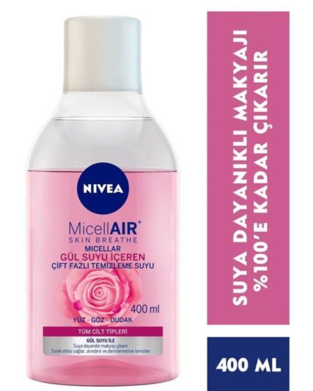 Micellair Gül Suyu Içeren Çift Fazlı Temizleme Suyu 400 Ml