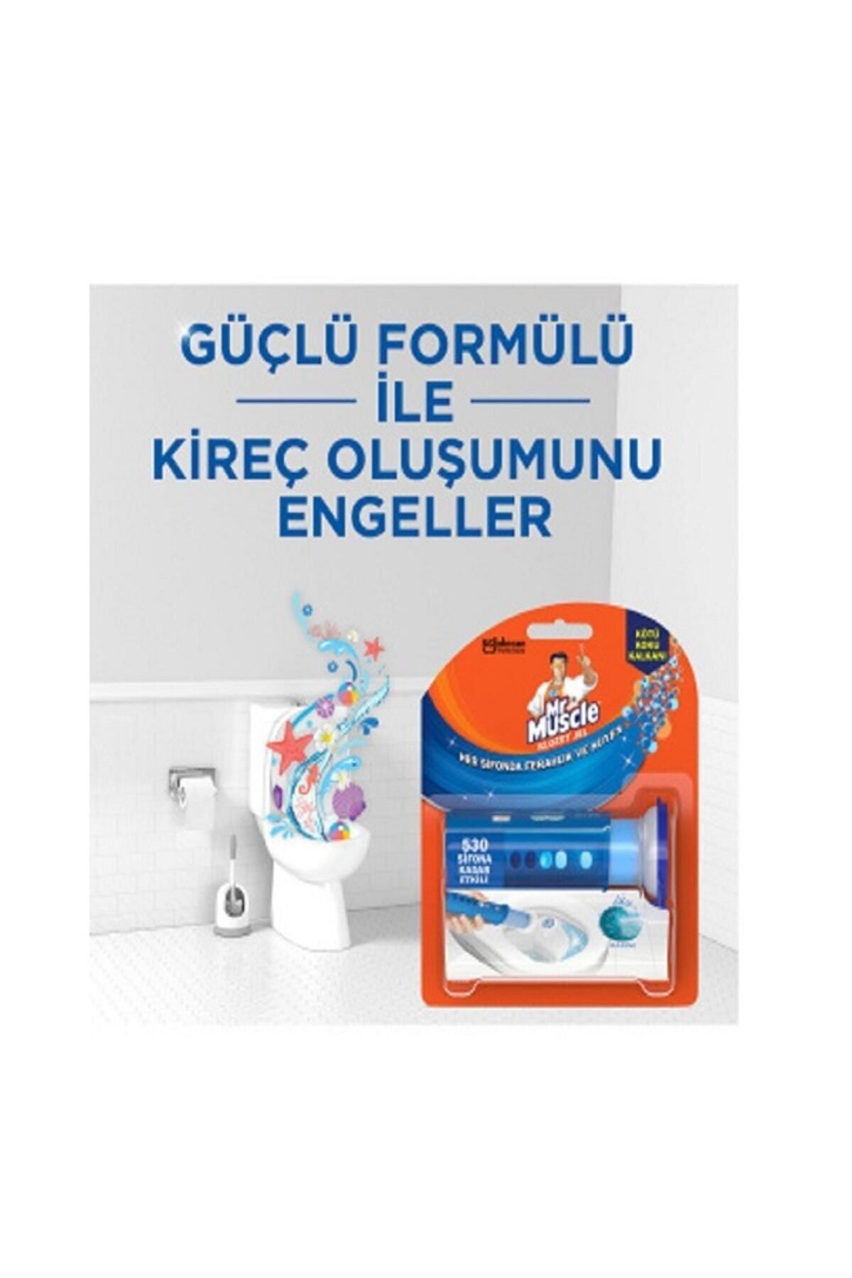 Mr Muscle Klozet Jel Blok, Tuvalet Temizleyici, Marine, 36g - Görsel 3