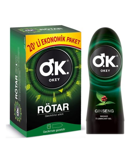 Okey Rötar 20'li ve Ginseng + Masaj Jeli 200 ml