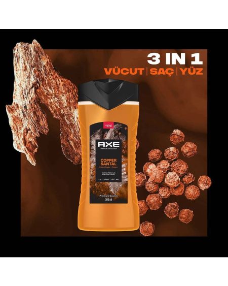 Premium Collection Duş Jeli Copper Santal Brown Sugar + Pepper 3 In 1 Vücut Saç Yüz 300 ml