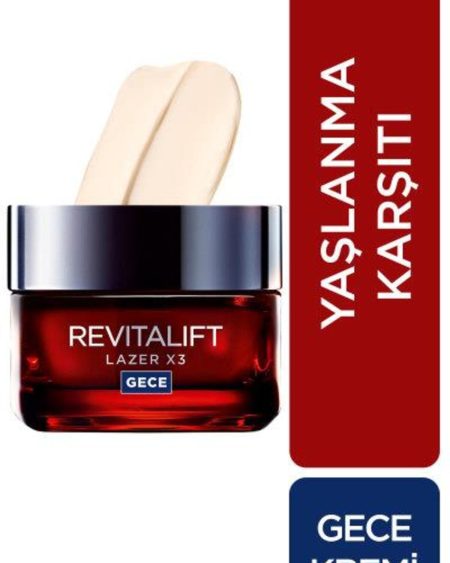 Yaşlanma Karşıtı Revitalift Lazer X3 Yaşlanma Karşıtı Yoğun Nemlendirici Gece Bakım Kremi 50 ML