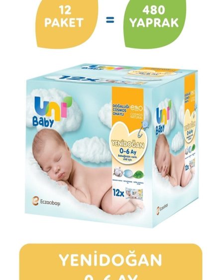 Yenidoğan Islak Mendil 12'li 480 Yaprak