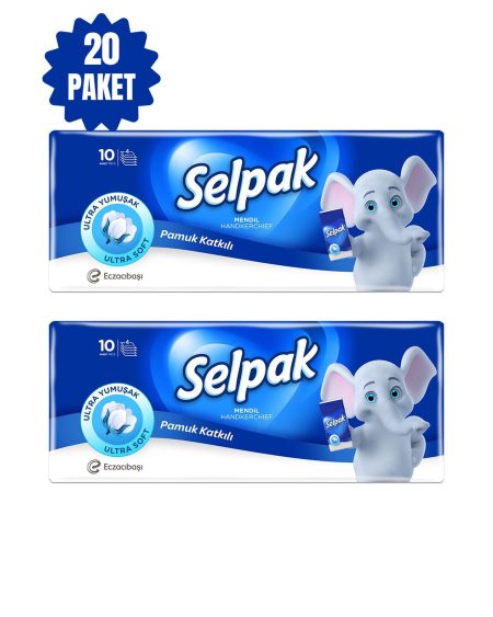 Cep Mendili 3 Katlı Cep Mendili 2x10 Paket Sade