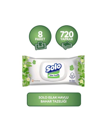 Islak Havlu Kapaklı 90 Yaprak 8'li Set 720 Yaprak